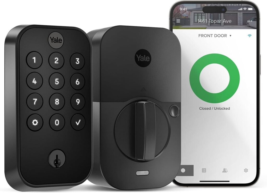 Yale Security Assure Lock smart door lock with touchscreen keypad, offering keyless entry and enhanced home security.